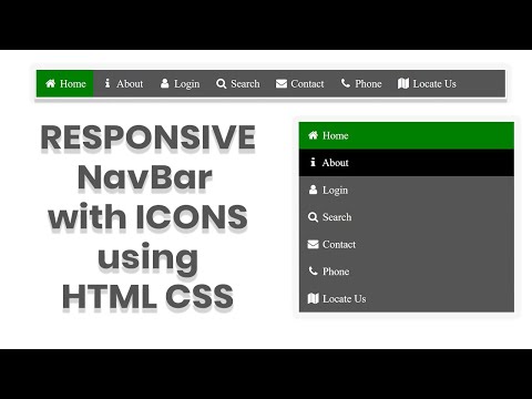 Responsive Navbar with Icons using HTML CSS