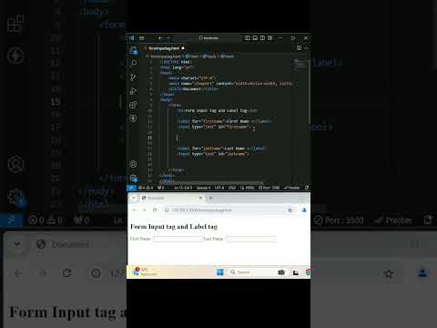 Form Input tag and Label tag #coding #input #label #form #webdevelopment #htmlform