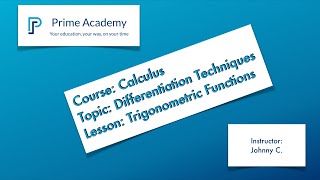 4. Differentiation Techniques - Lesson 3 - Trigonometric Functions