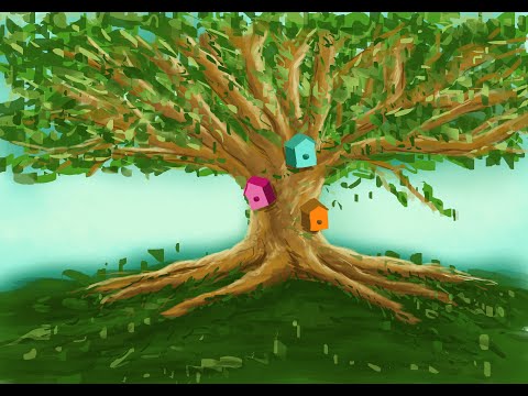 How I learn KRITA: tree with birdhouses