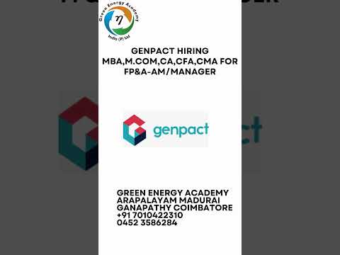 Genpact Hiring MBA,M.com,CA,CFA,CMA For FP&A AM/Manager| Madurai Ph +91 7010422310 #itjobs #finance