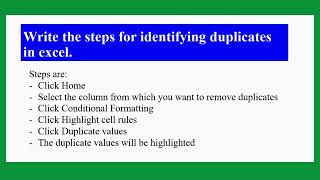 # How to identify duplicate values in excel | Conditional formatting | IT 402 CBSE Board Question