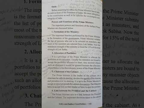 prime minister indian constitution notes bcom bba bca #nep #notes #importantquestions