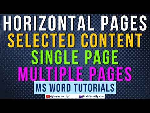 Horizontal Pages Only Where Needed in Word | Change Orientation for Selected Pages in Word