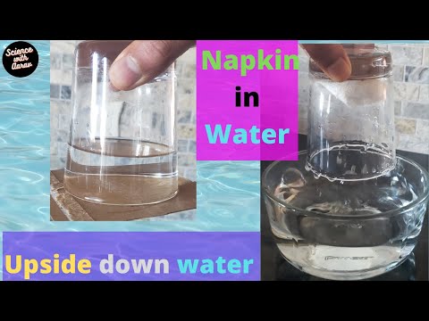 Upside down water & Napkin in water