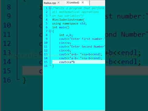 Perform  All Mathematical Operators in C++ #coding #c++ #shorts