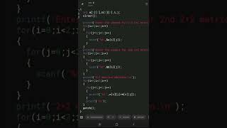 Find subtraction of 2×2 matrix using 2-D array || 2d array in c || #shorts #arrays || c_60