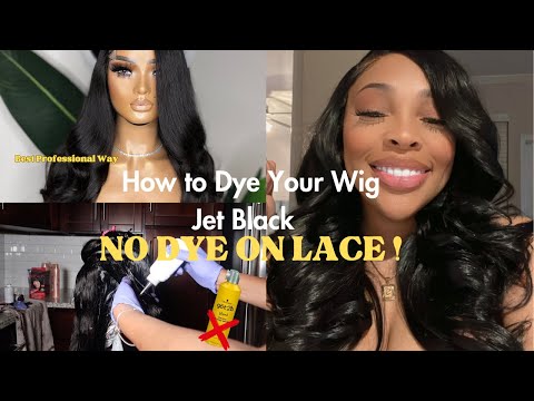 How To Dye Your Wig Jet Black | No Dye On Lace!