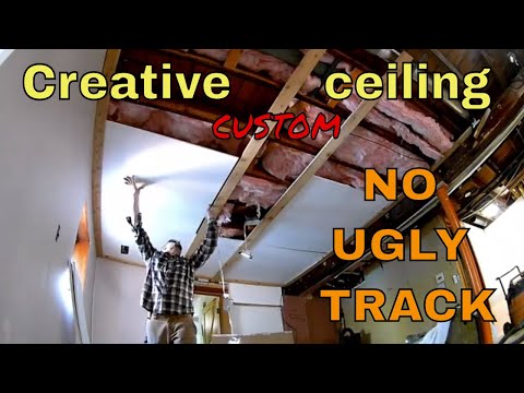 farmhouse custom suspended / dropped ceiling installation and creative idea