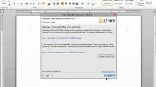 Problem in Microsoft office 2010 professional plus product activation required