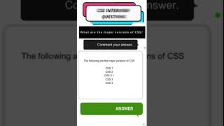 What are major versions of CSS? #shorts #cssinterview
