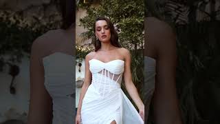 Destination wedding? This viral fitted dress CD384 now comes in white! 💍 #Elopement