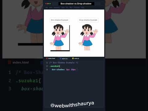 what is the difference between Box shadow vs Drop shadow | WebWithShaurya