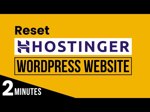 How To Reset Wordpress Website In Hostinger 2025 | How To Reset Website In Hostinger