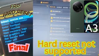 Redmi A3 Hard Reset + Frp final solution Unlocktool 🔓 - Hard reset not work solution 