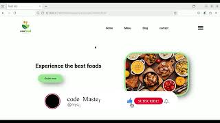 Food website design with (html, css) part-1/3