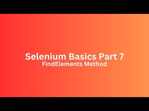 Selenium Find Elements