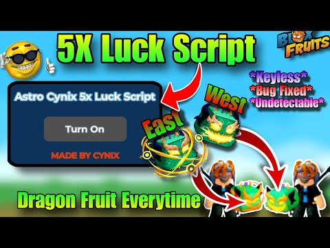 Bloxfruits Latest 5x Luck Script 🔥 *Guaranteed Dragon Fruit* 😲 | Keyless | Astro Cynix | #bloxfruits