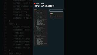 Input animation using CSS #shorts #css #html #css3