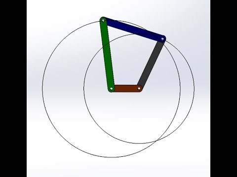 How to make four bar mechanism with its calculation, motion analysis and tracing path with animation
