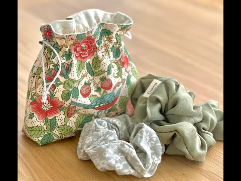 Fabric drawstring bag beginner sewalong