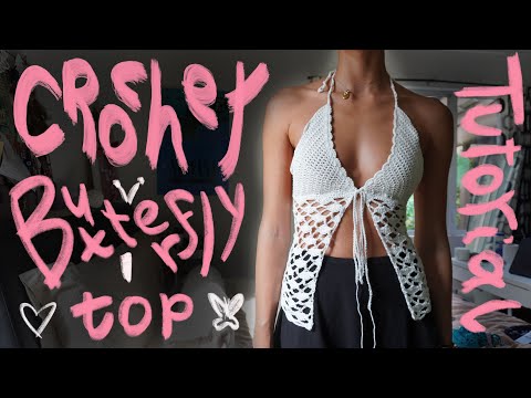 crochet butterfly lace top tutorial
