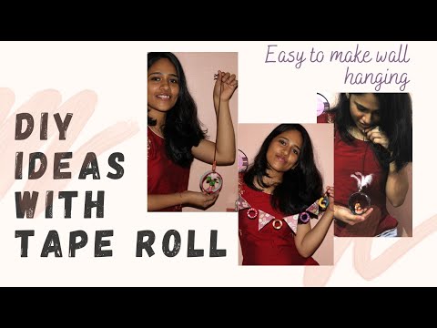 Reuse paper roll 😍 Diy wall hanging paper roll💖 easy to make #recycle #diy #wealthfromwaste #decor