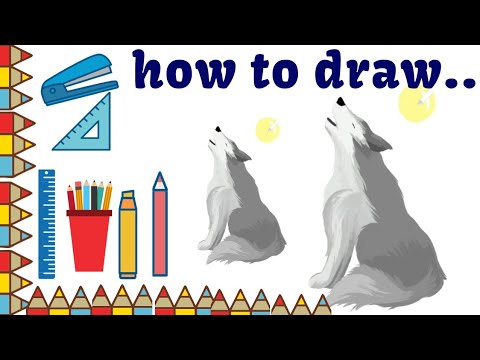 How to draw wolf easy step by step and wolf coloring