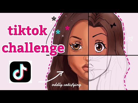 One drawing but four different styles | Tiktok art challenge 🍿✏🎨