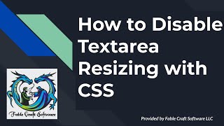 How to Disable Textarea Resizing with CSS