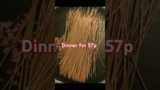 Dinner for 57p #cheapfood #budgetfood #food #pasta #sausage #cheap #budget #cooking #£1meals