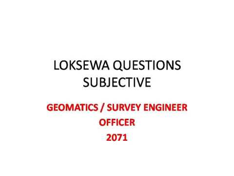 Geomatics Engineer Officer Loksewa Questions 2071