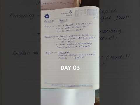 Day 3 To-Do List for Bank Exam Preparation | Study Plan & Strategy #RRB PO #BankExam #Shorts