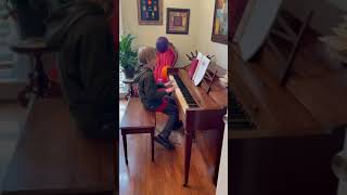 Playing the piano makes his tooth fall out lol