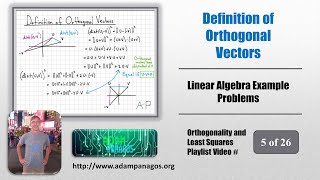 Definition of Orthogonal Vectors