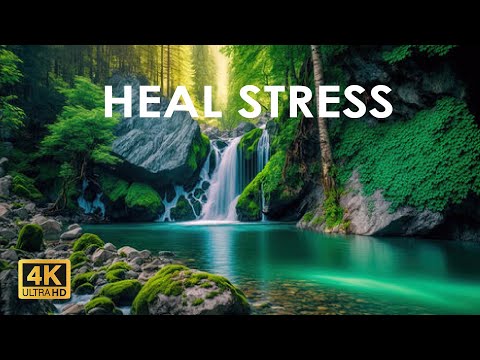 Mountain Waterfall, Calming Forest Stream - Heal Stress, Anxiety and Depression