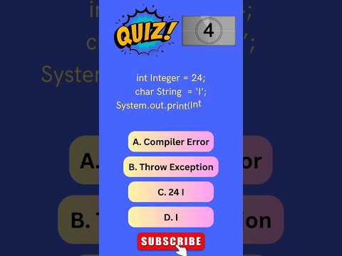 Java MCQ QUIZ || Java programming language test 🔥#java #coding #ytshorts #youtube #youtubeshorts