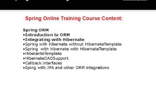 Spring Online Training Course Content