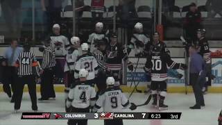 Hockey Coach Fight Turns Into Bench Clearing Brawl - Carolina Thunderbirds vs Columbus River Dragons
