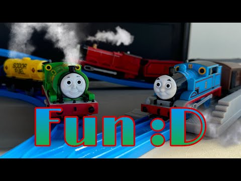 Playing with toy trains while camping is fun.