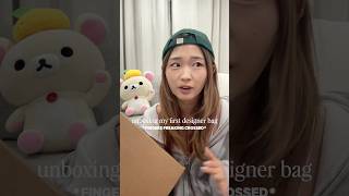 unboxing my first ever designer bag *i hope*🥹 #prada #therealreal #designerbag #fallpurse