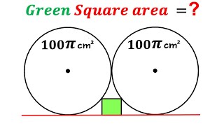 Can you find area of the Green shaded Square? | (Circles) | #math #maths | #geometry