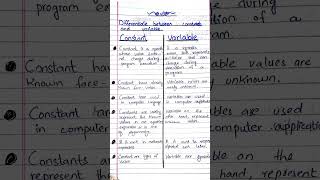 Difference between Constant and Variable #education #exam #study #constant #variables
