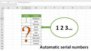 Adding serial numbers automatically in Excel - 3 methods | Start tech academy #shorts #excel