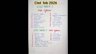 #Ctet math syllabus content #ctet 2026 syllabus #Ctet