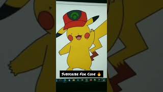 Create Pikachu In Python 🔥| Amazing Python Projects 🔥| Subscribe For Code 🔥| #shorts #pythonprojects