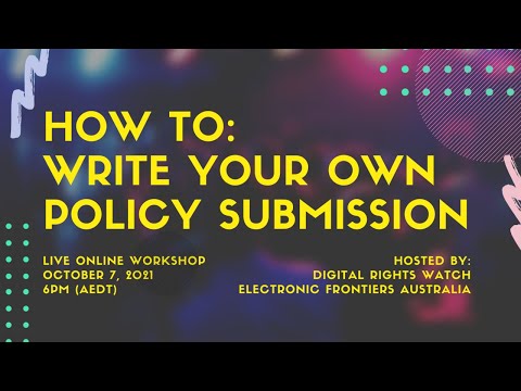 How to write a policy submission with DRW and EFA
