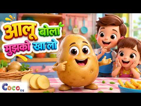 Aloo Bola Mujhko Khalo, आलू बोला मुझको खालो, Nursery Kids Rhymes by 3D Coco TV Rhynmes