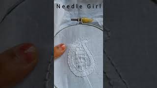 Chikankari Embroidery Tutorial | Shadow Work | Back Stitch #shorts #youtubeindia #needlegirl