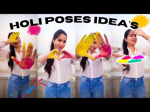 Best Holi pose idea's\ Holi selfie ideas/ Hide face pose🎨✨
